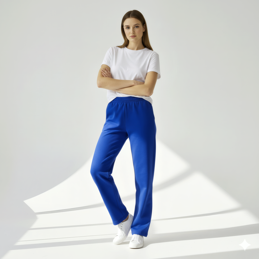 Straight-Cut Sweatpants - Royal Blue - Unisex