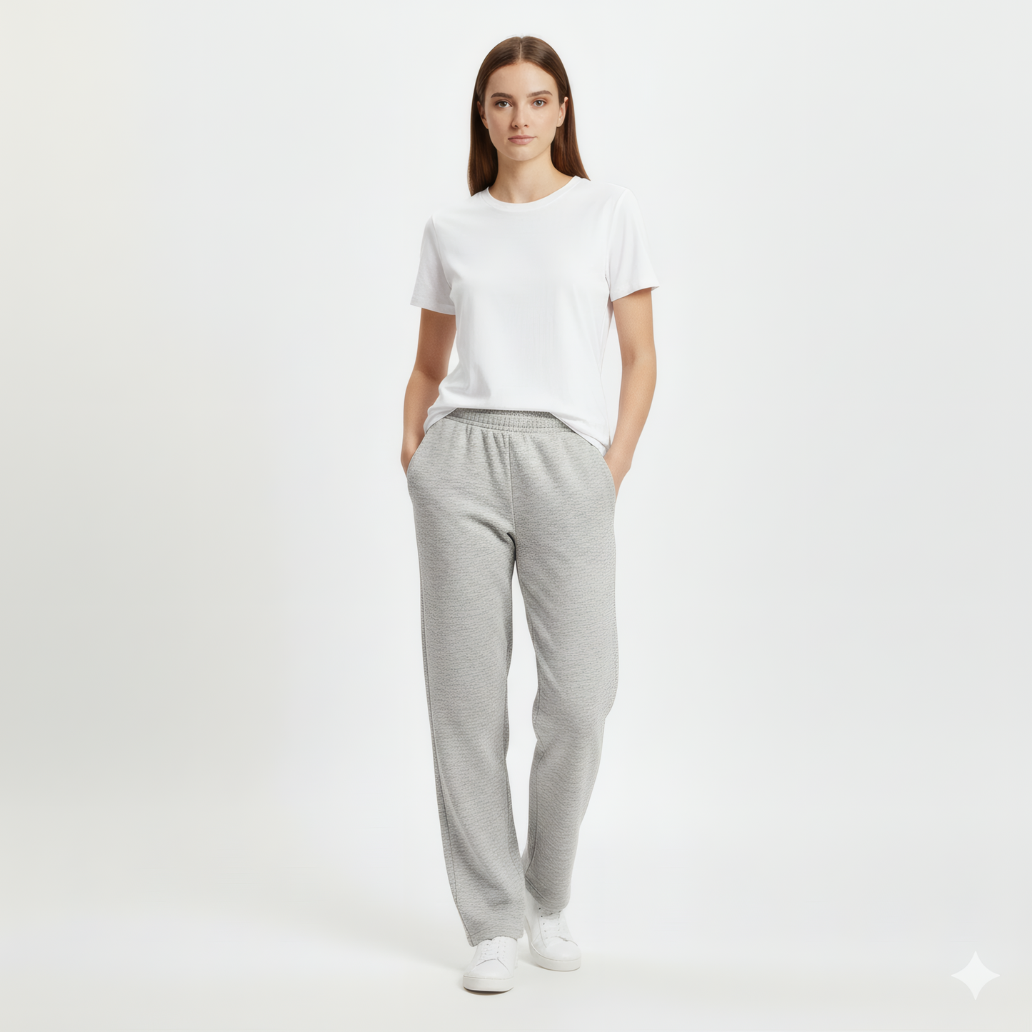 Straight-Cut Sweatpants - Gray