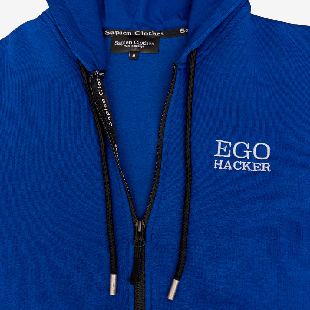 Zip-Up Hoodie Ego Hacker – Royal Blue