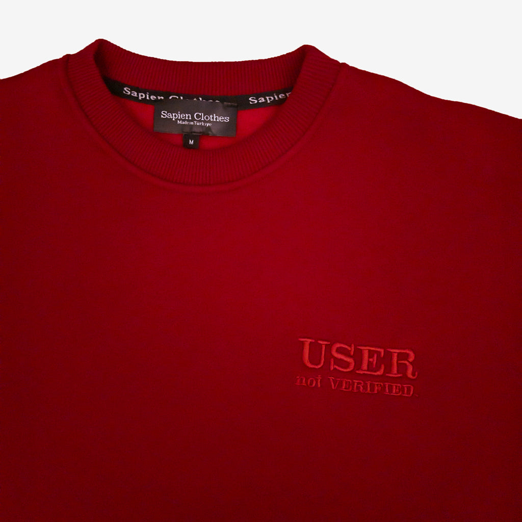 Sweatshirt USER NOT VERIFIED - Burgundy - Unisex
