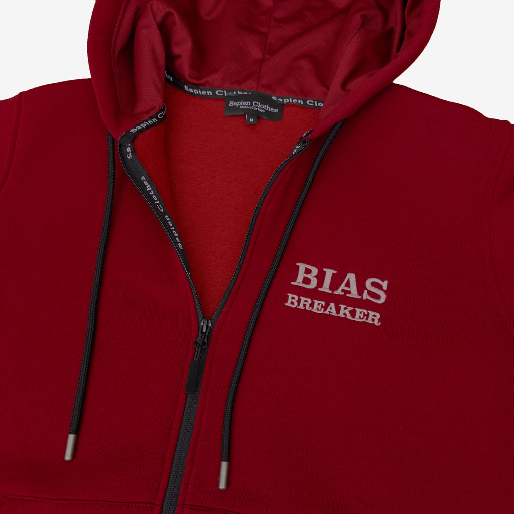 Zip-Up Hoodie Bias Breaker – Burgundy