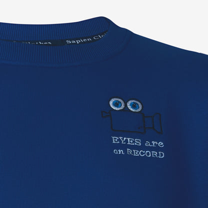 Sweatshirt Eyes are on Record - Royal Blue - Unisex