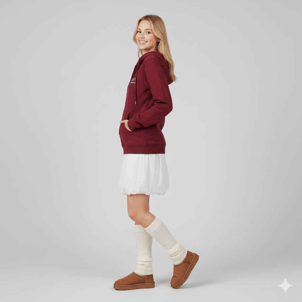 Zip-Up Hoodie Bias Breaker – Burgundy - Unisex