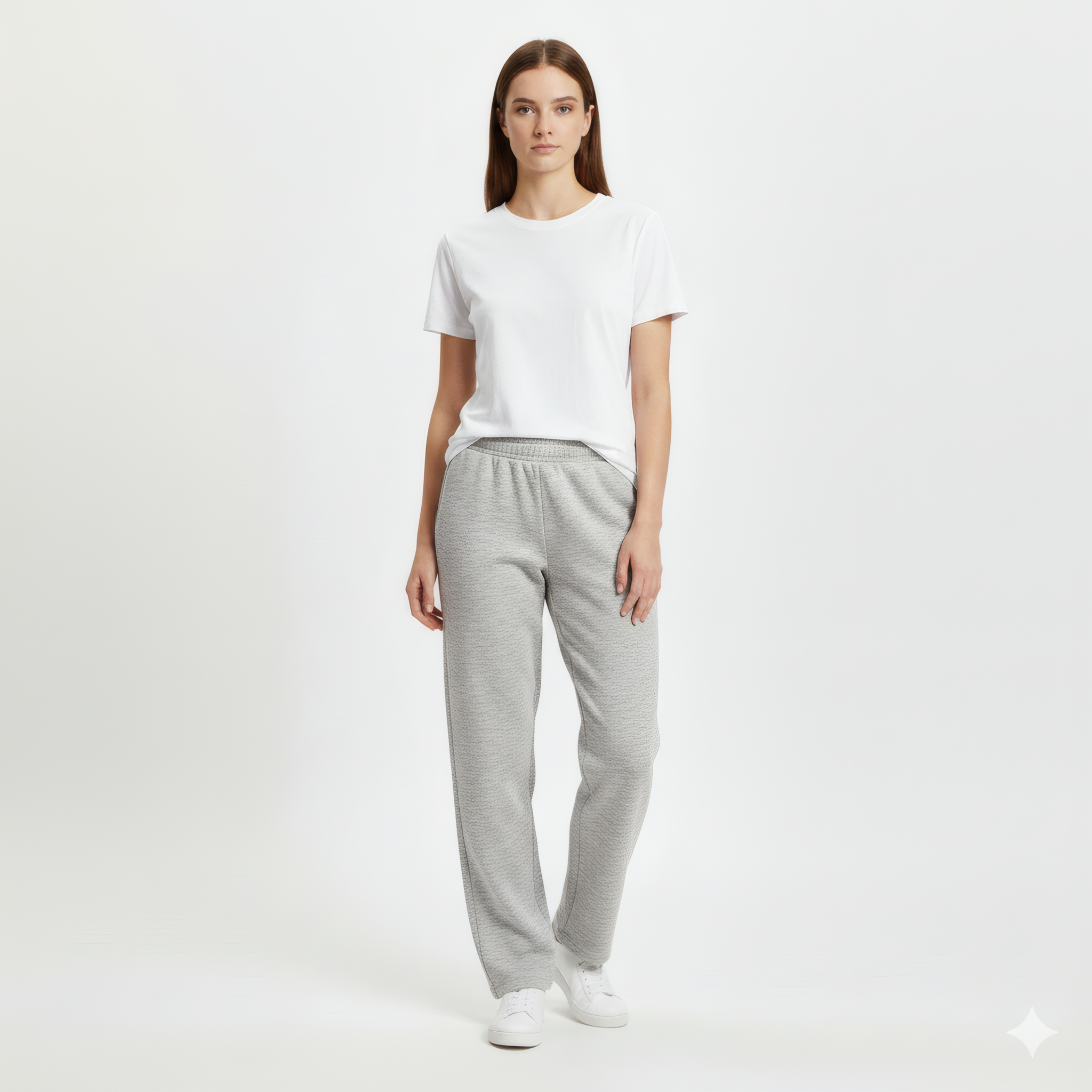 Straight-Cut Sweatpants - Gray