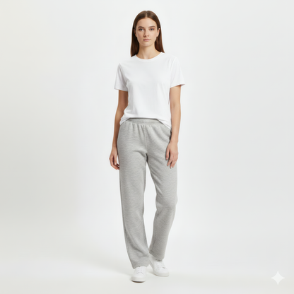 Straight-Cut Sweatpants - Gray