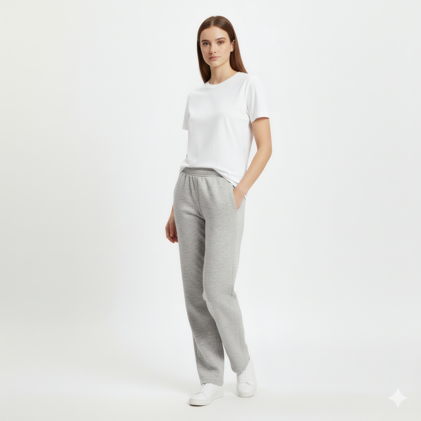 Straight-Cut Sweatpants - Gray