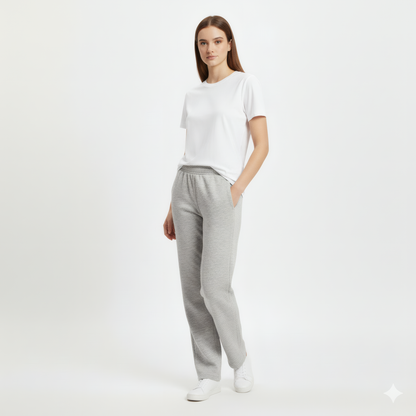 Straight-Cut Sweatpants - Gray