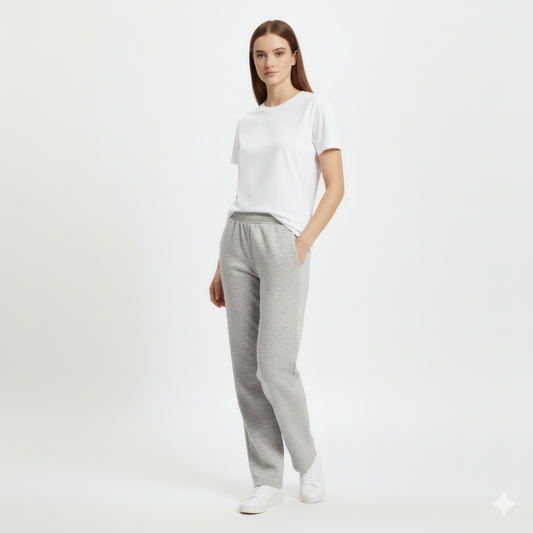 Straight-Cut Sweatpants - Gray