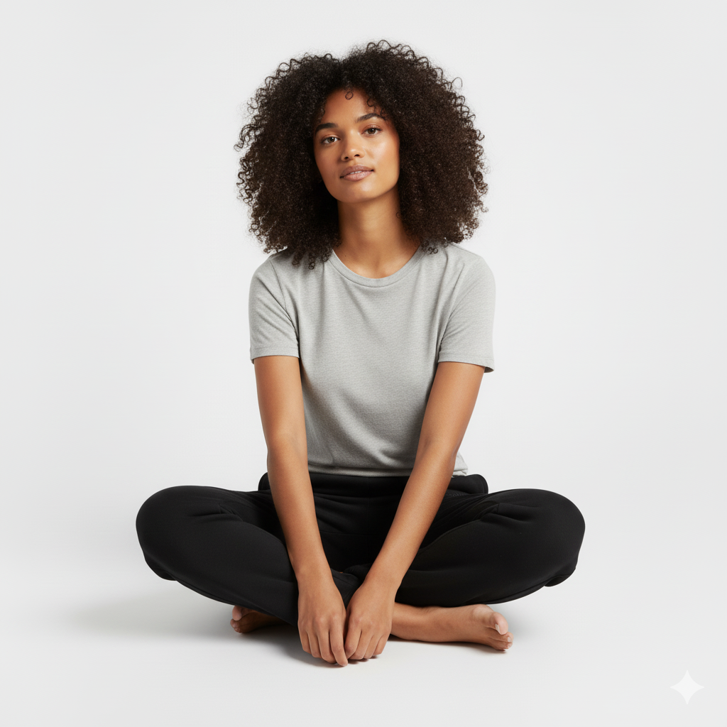 Straight-Cut Sweatpants - Black