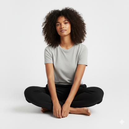 Straight-Cut Sweatpants - Black