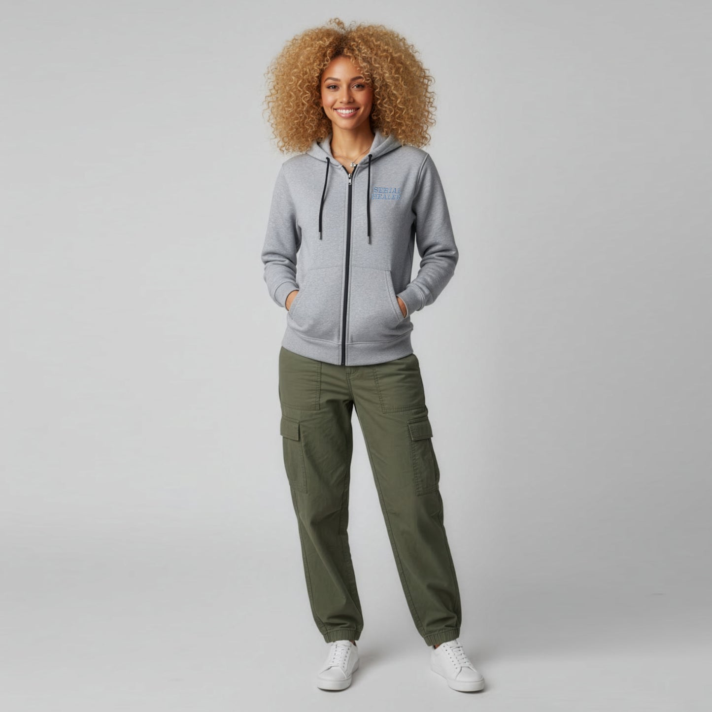 Zip-Up Hoodie Serial Healer - Gray