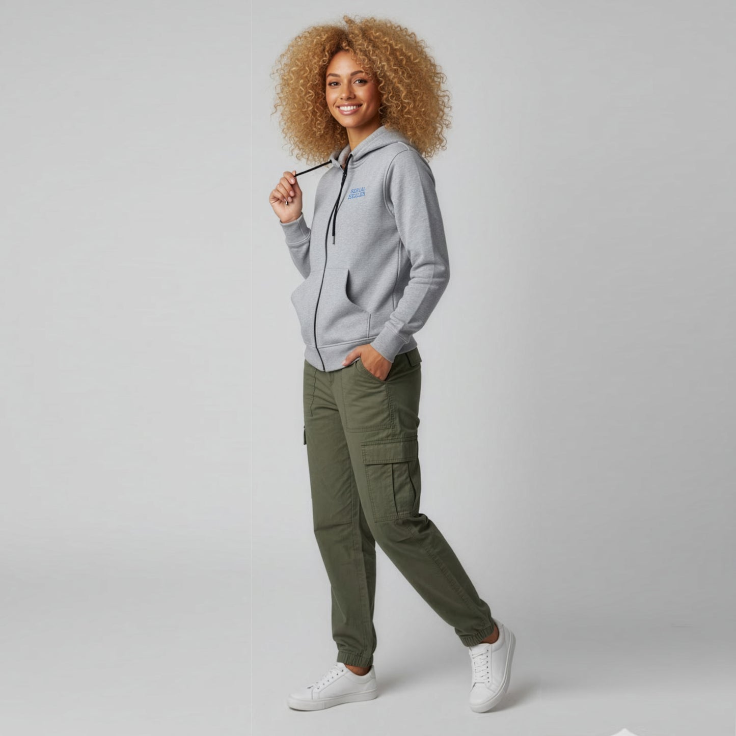 Zip-Up Hoodie Serial Healer - Gray