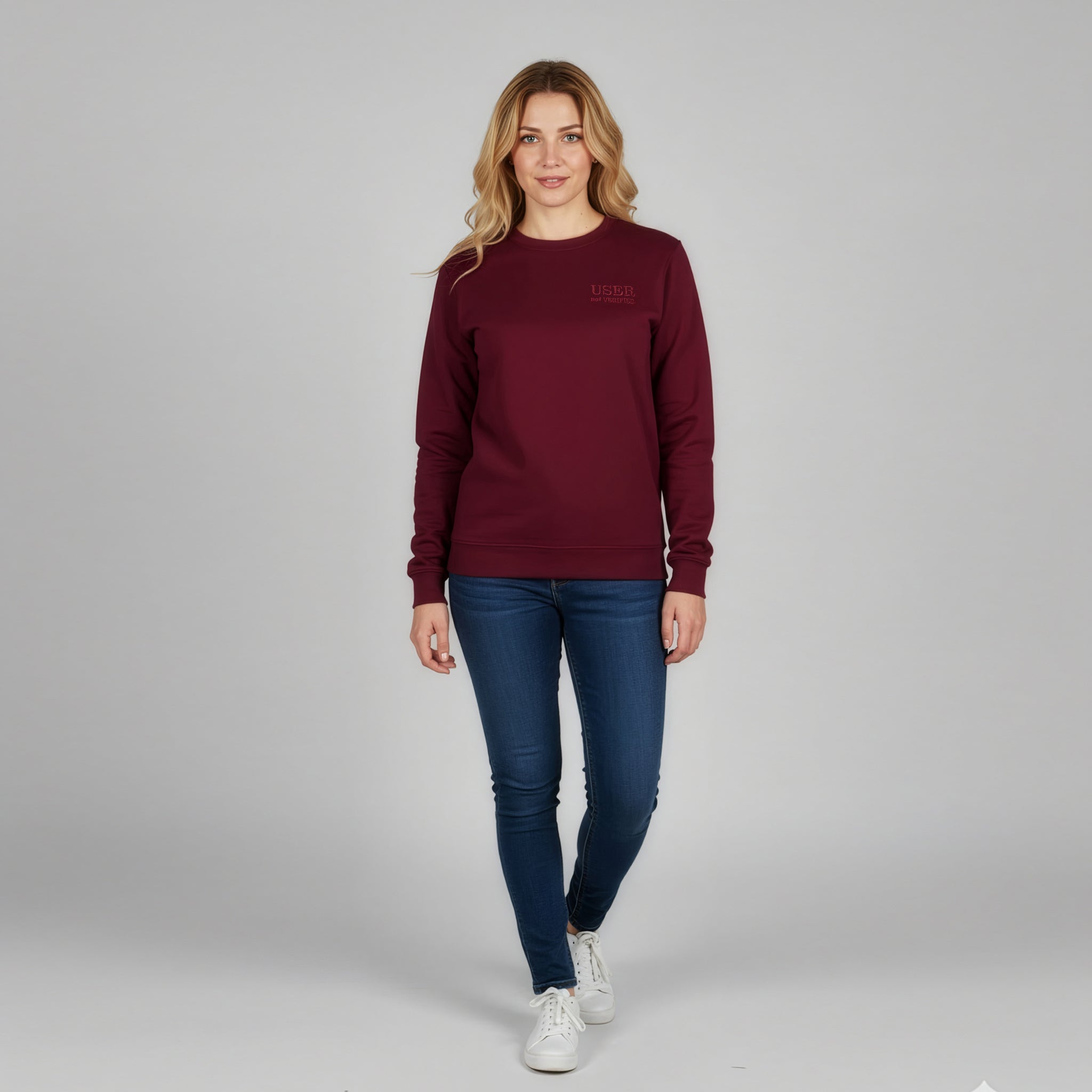 Bluza UŻYTKOWNIK NIE ZWERYFIKOWANY - Burgundowy - Unisex