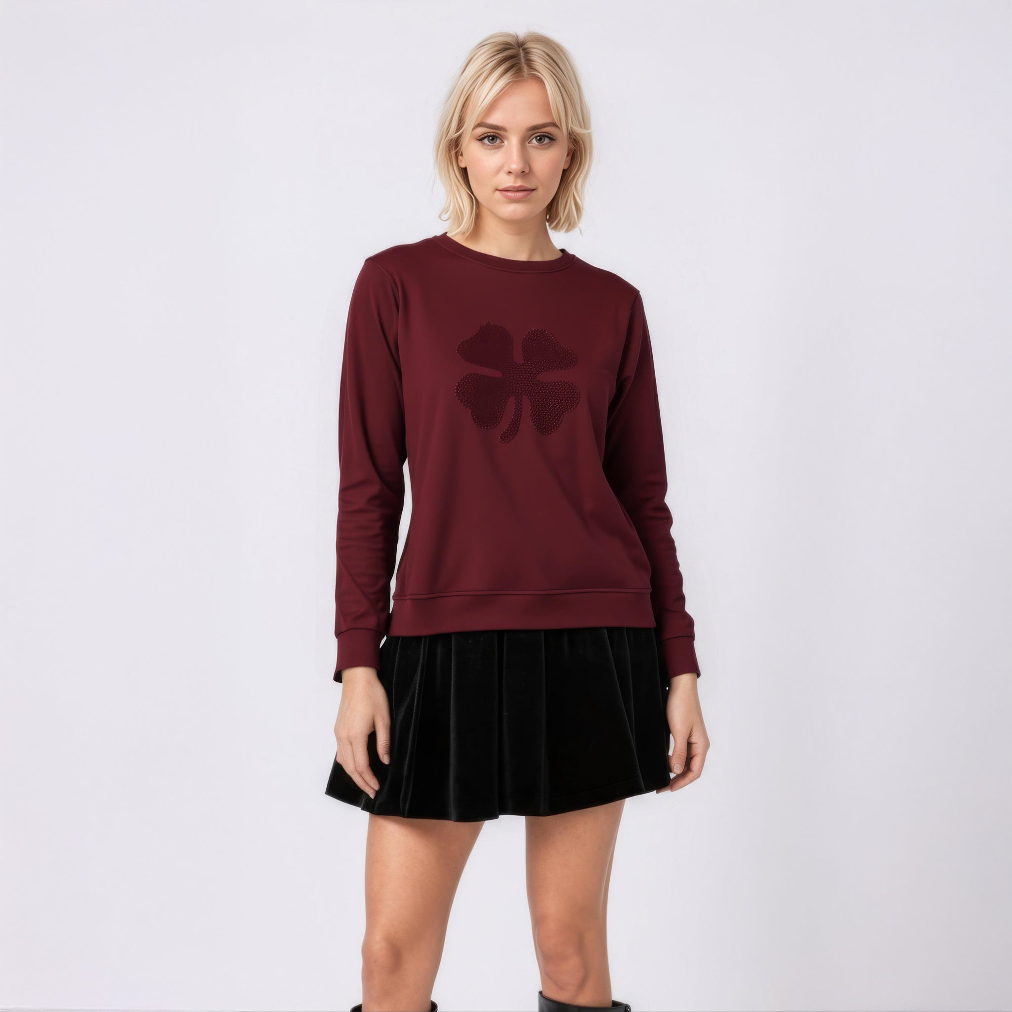 Bluza Quadrifolium Soft – bordowa