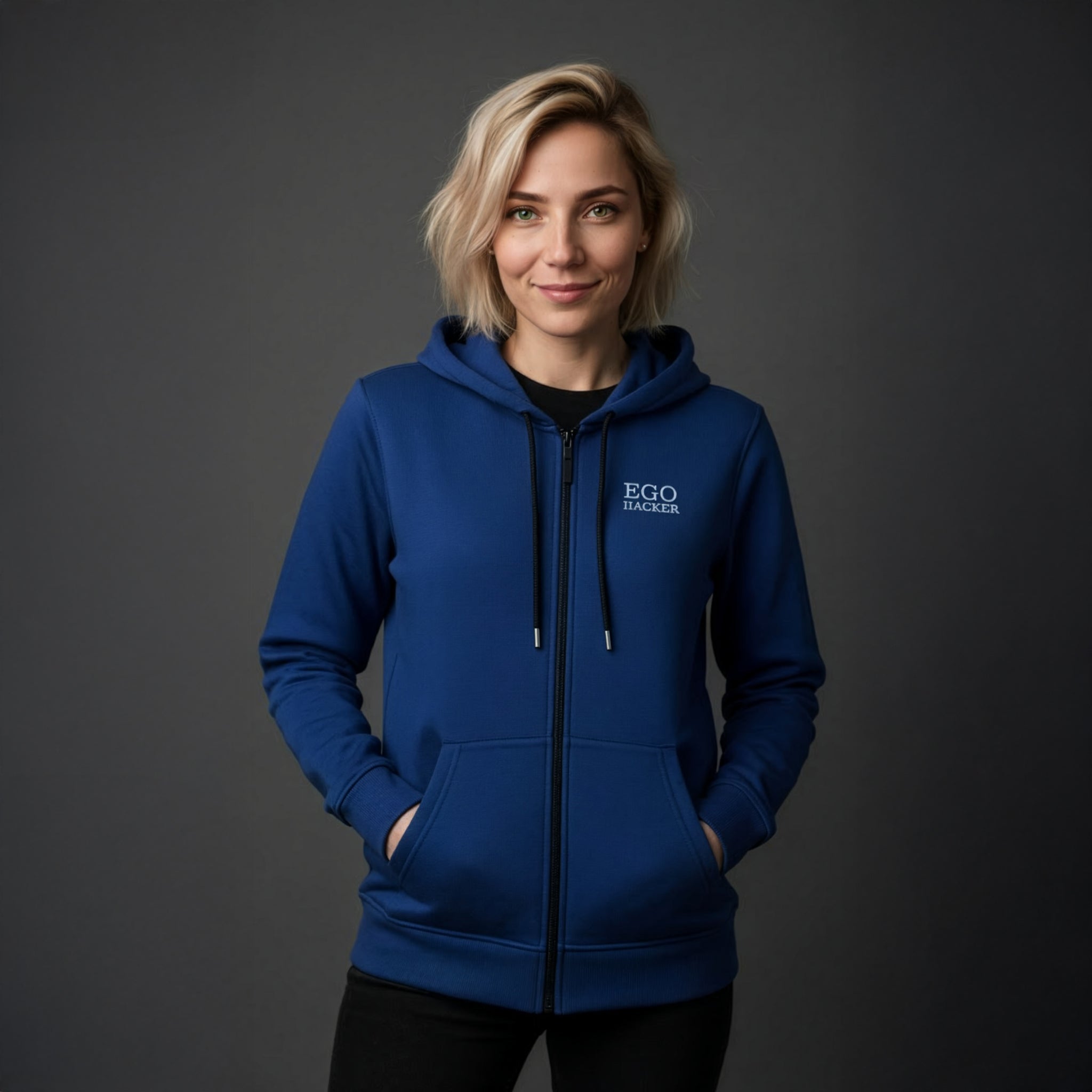 Zip-Up Hoodie Ego Hacker – Royal Blue - Unisex