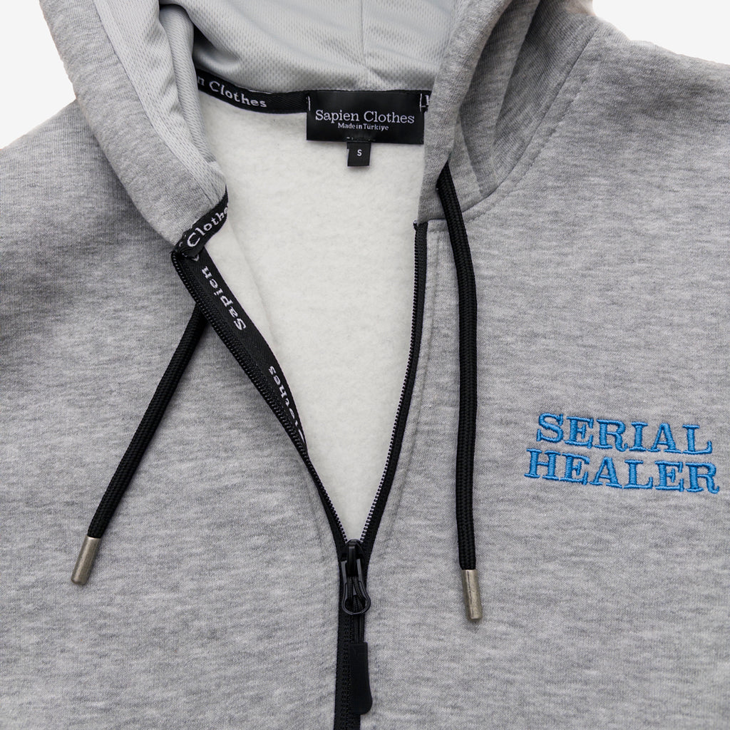 Zip-Up Hoodie Serial Healer - Gray